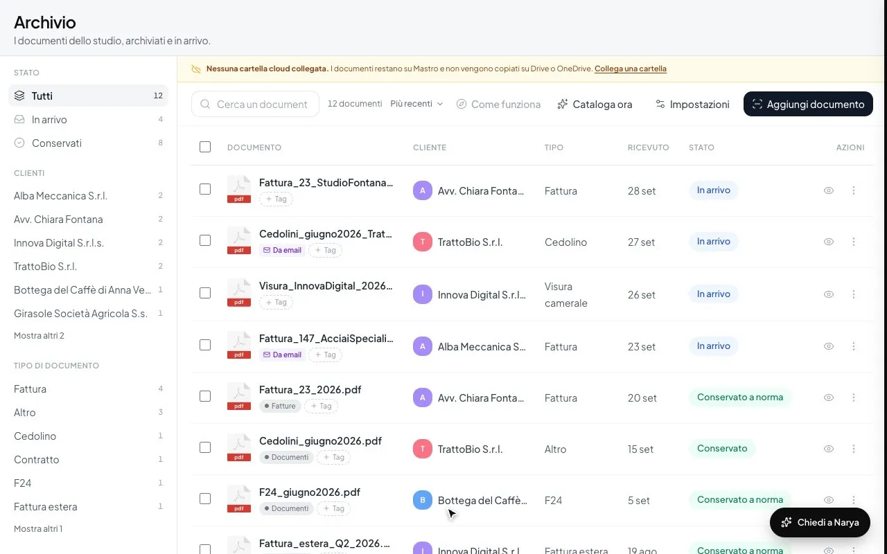I documenti si archiviano da soli, nella cartella giusta